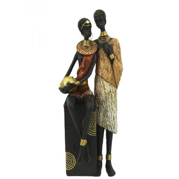 African Couple Statue Ornament