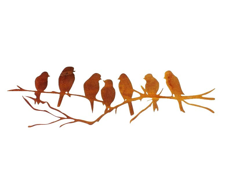 Seven Birds Rusted Metal Wall Art